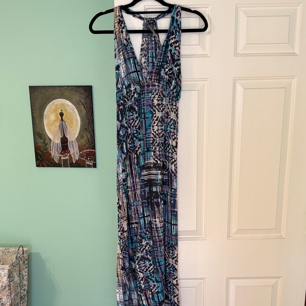 Sweet Claire Multicolor Sleeveless Maxi Dress with Geometric Patterns